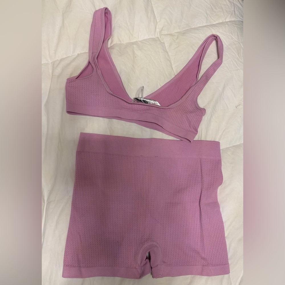 Zara Light Pink Ribbed Set - Picture 2 of 3